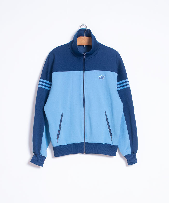 adidas blue track jacket デサント製ブルートラックジャケット