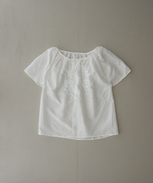 VINTAGE HUNGARIAN EMBROIDERED SHORT SLEEVE BLOUSE - 4