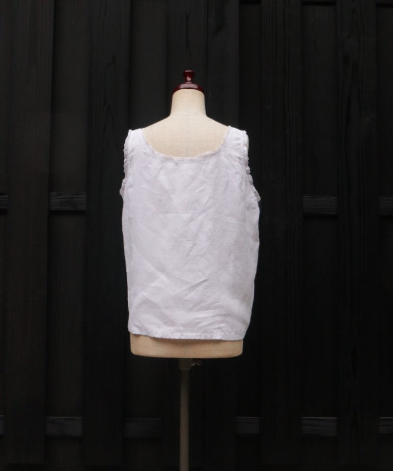 FRENCH ANTIQUE LINEN CAMISOLE - A'r139 Kamakura