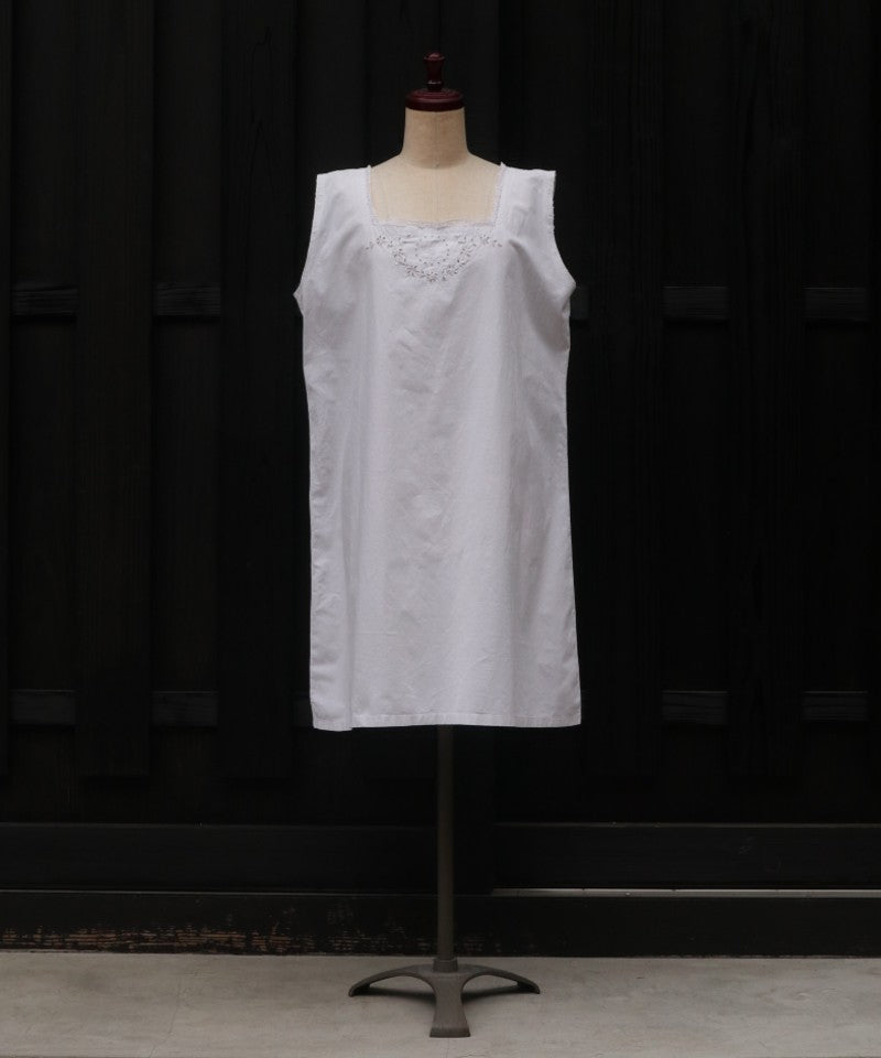 French Antique Cotton Sleevels Nightdress