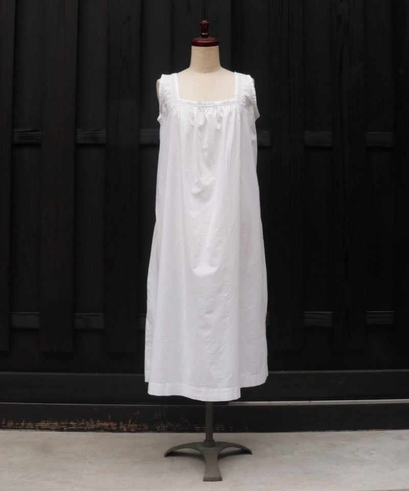 FRENCH ANTIQUE COTTON CAMISOLE NIGHTDRESS - A'r139 Kamakura