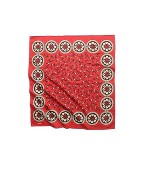 【ANATOMICA】SIX PETAL FLOWER - RED / アナトミカ サテンスカーフ シックスペタルフラワー