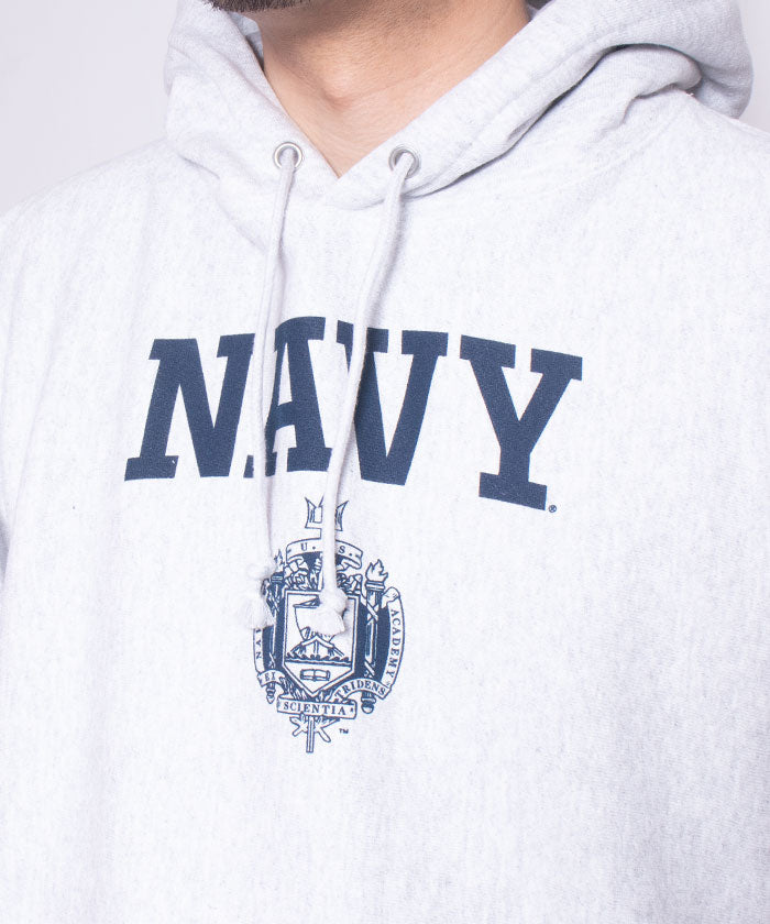 USNA ISSUE CHAMPION REVERSE WEAVE HOODIE - ASH GREY / アメリカ海軍 ...