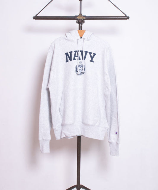 USNA ISSUE CHAMPION REVERSE WEAVE HOODIE - ASH GREY