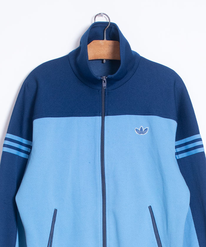 adidas blue track jacket デサント製ブルートラックジャケット