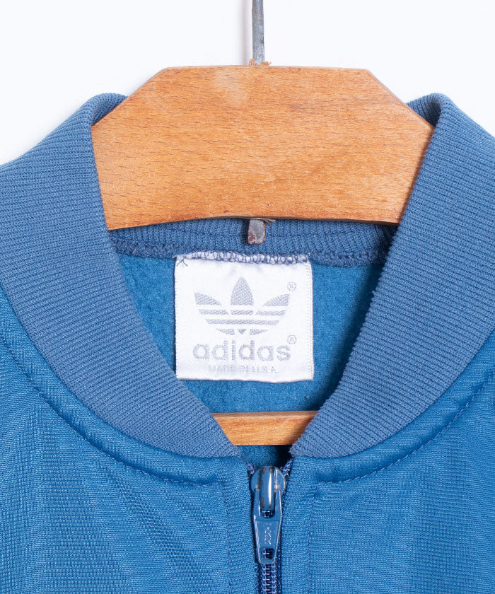 1980's Adidas TRACK JACKET LIGHT BLUE MADE IN USA
