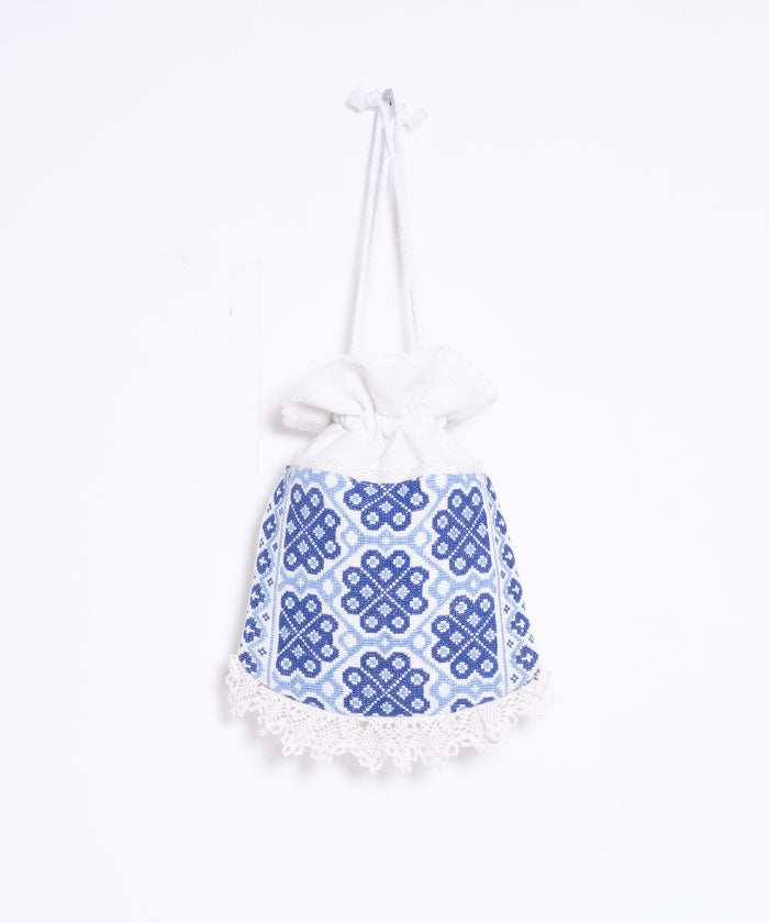 ANTIQUE EMBROIDERY DRAWSTRING BAG - 9