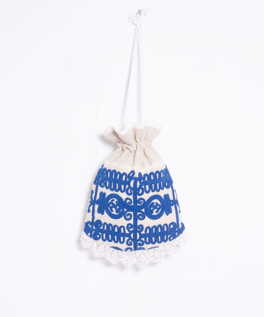ANTIQUE EMBROIDERY DRAWSTRING BAG - 10