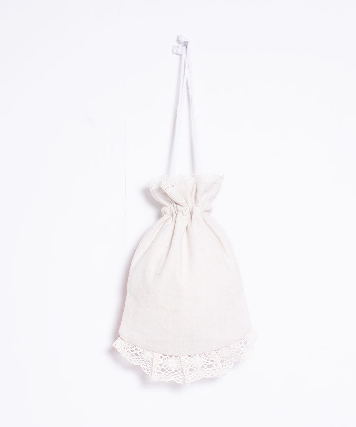 ANTIQUE EMBROIDERY DRAWSTRING BAG - 14