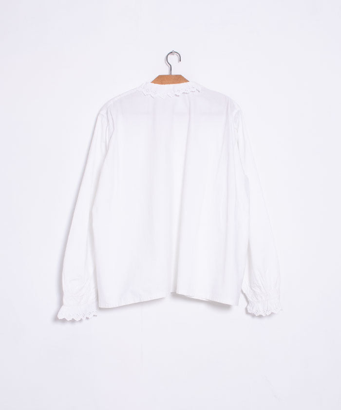 FRENCH ANTIQUE WHITE COTTON BLOUSE / フレンチアンティーク ホワイト 