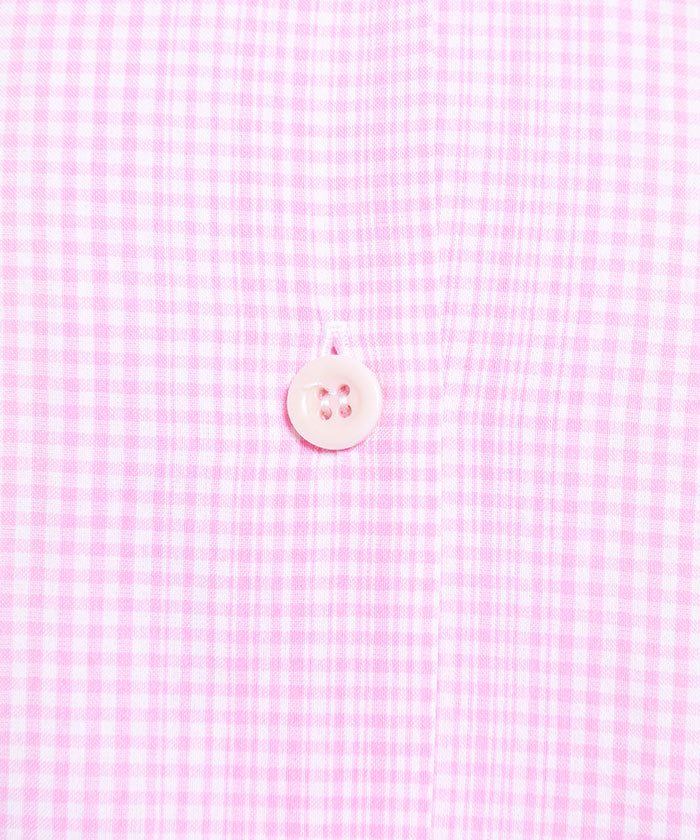 1980's FRENCH SHORT SLEEVE BLOUSE GINGHAM CHECK / ビンテージ フランス製 半袖ブラウス 半袖シャツ ピンク