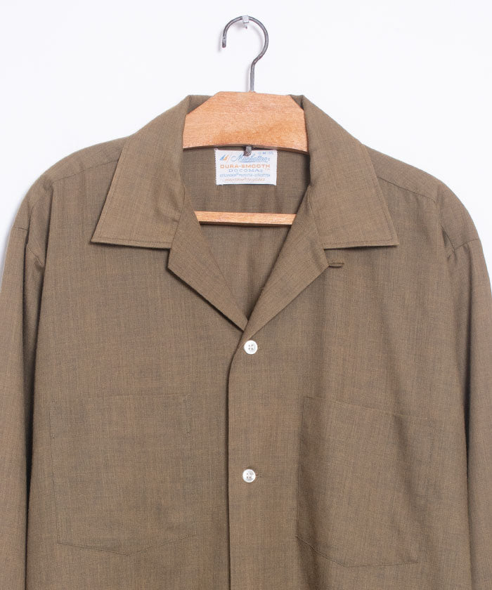 1960's MANHATTAN DURA SMOOTH LOOP COLLAR SHIRT / マンハッタン ループカラーシャツ オープンカラーシャツ