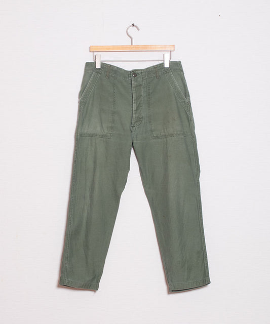 1970's US ARMY UTILITY BAKER PANTS COTTON SATEEN OG107 W34 - 1
