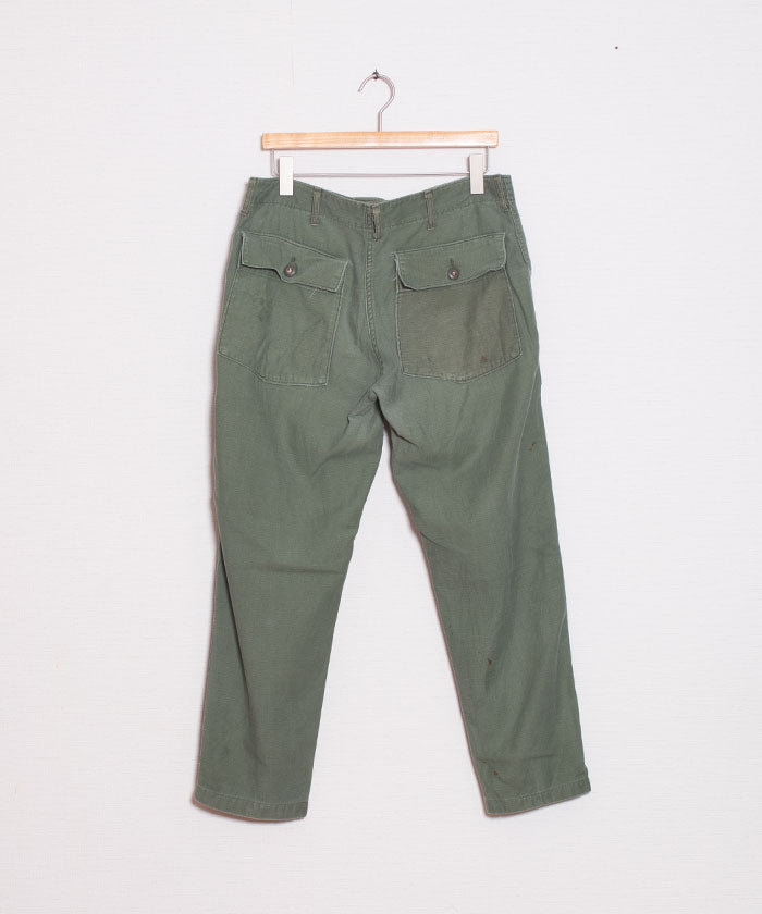 1960's US ARMY UTILITY BAKER PANTS COTTON SATEEN OG107 W35 