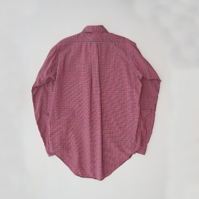 1970's Brooks Brothers MAKERS BD SHIRT PLAID RED 6 BUTTON